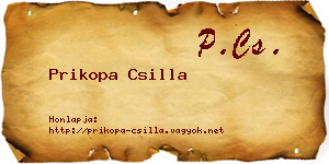 Prikopa Csilla névjegykártya